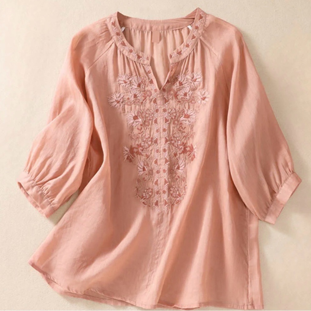 Embroidered Pink Blouse